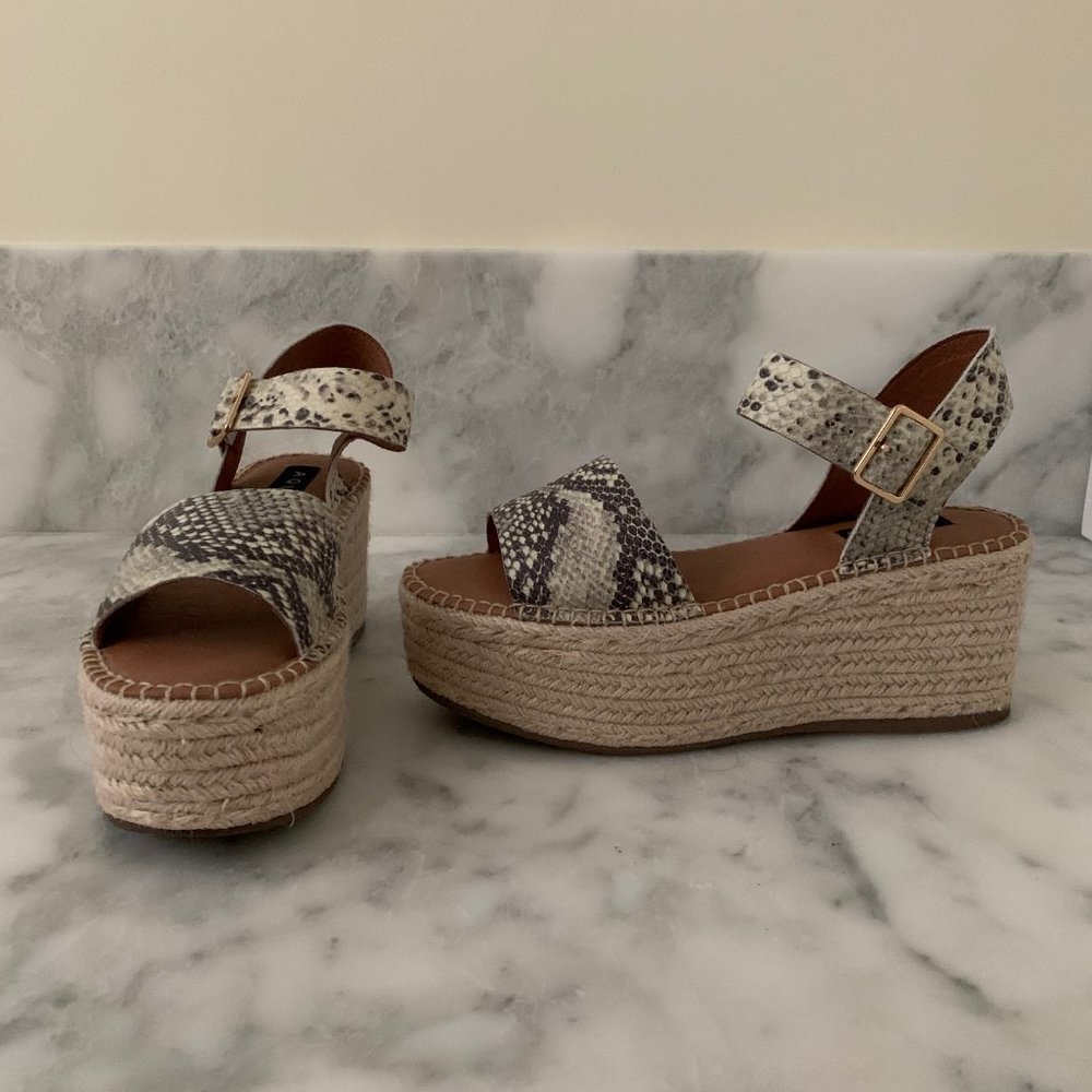 Aqua Rowan Leather Espadrille Platform Sandals